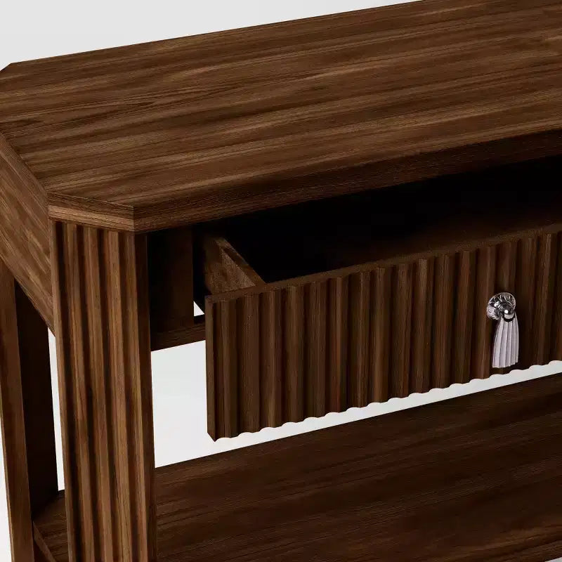Table console cannelée en bois Laguna Nigel 60 po marron - Threshold™ conçue avec Studio McGee