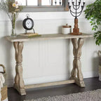 Olivia & May Table console en bois patiné de style ferme, marron : Table rustique pour entrée ou vestibule, aucun assemblage requis