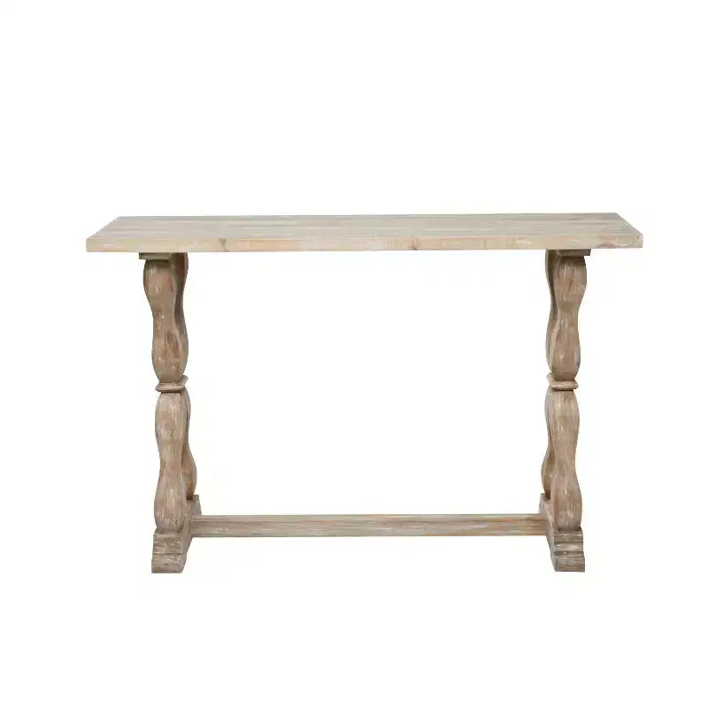 Olivia & May Table console en bois patiné de style ferme, marron : Table rustique pour entrée ou vestibule, aucun assemblage requis