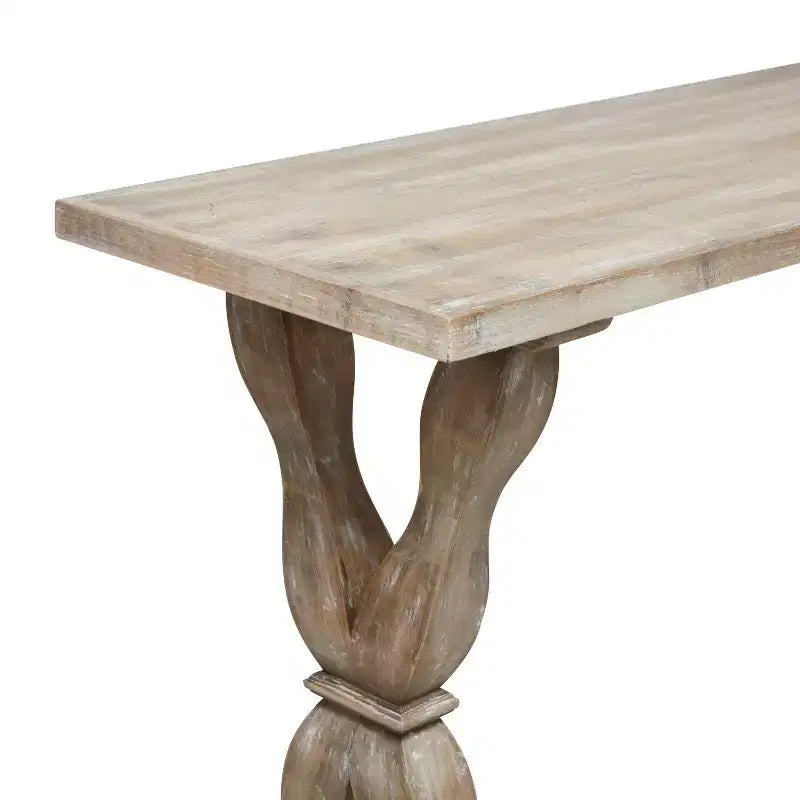 Olivia & May Table console en bois patiné de style ferme, marron : Table rustique pour entrée ou vestibule, aucun assemblage requis