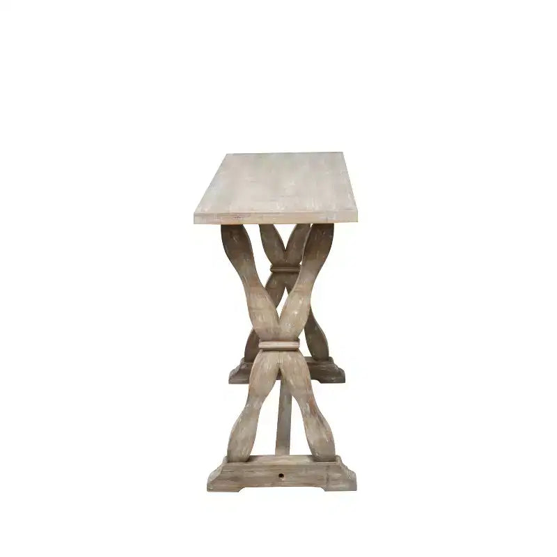 Olivia & May Table console en bois patiné de style ferme, marron : Table rustique pour entrée ou vestibule, aucun assemblage requis