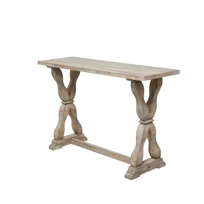 Olivia & May Table console en bois patiné de style ferme, marron : Table rustique pour entrée ou vestibule, aucun assemblage requis