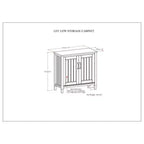 Meuble de rangement bas Rowan brun fumé - Wyndenhall : accent contemporain, étagères fixes, pin et contreplaqué