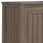 Meuble de rangement bas Rowan brun fumé - Wyndenhall : accent contemporain, étagères fixes, pin et contreplaqué