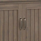 Meuble de rangement bas Rowan brun fumé - Wyndenhall : accent contemporain, étagères fixes, pin et contreplaqué