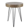 Olivia & May Modern Accent Table Brown: Round Wood Top, No Assembly, MDF Frame