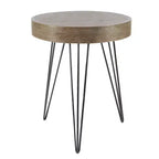 Olivia & May Modern Accent Table Brown: Round Wood Top, No Assembly, MDF Frame