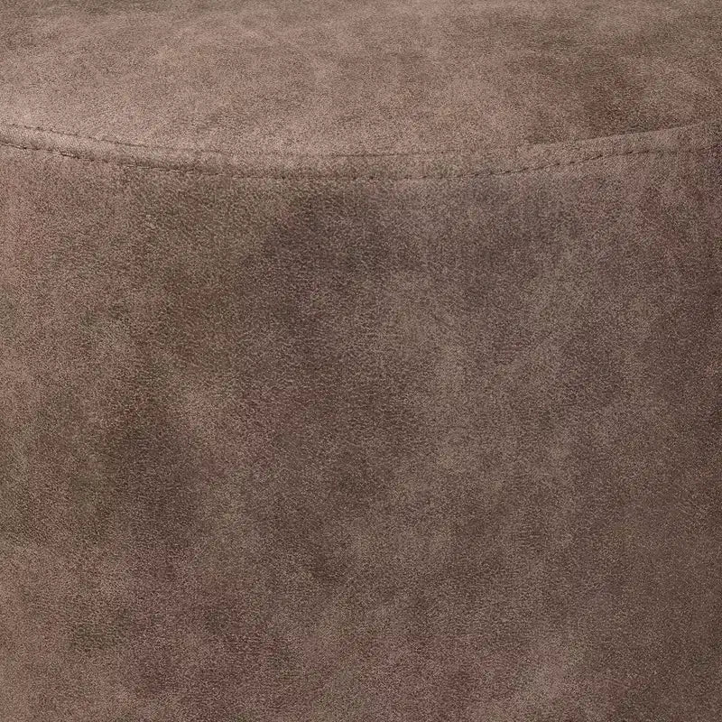 Ensemble de 2 tables gigognes et poufs Kira, marron/noir - Baxton Studio