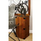 Lot de 5 tables piédestal rustiques en bois marron - Olivia & May : meubles d'appoint d'intérieur, aucun assemblage requis
