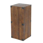 Lot de 5 tables piédestal rustiques en bois marron - Olivia & May : meubles d'appoint d'intérieur, aucun assemblage requis