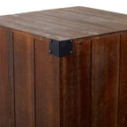 Lot de 5 tables piédestal rustiques en bois marron - Olivia & May : meubles d'appoint d'intérieur, aucun assemblage requis