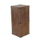 Lot de 5 tables piédestal rustiques en bois marron - Olivia & May : meubles d'appoint d'intérieur, aucun assemblage requis