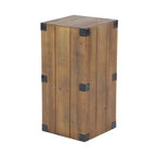 Lot de 5 tables piédestal rustiques en bois marron - Olivia & May : meubles d'appoint d'intérieur, aucun assemblage requis