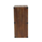 Lot de 5 tables piédestal rustiques en bois marron - Olivia & May : meubles d'appoint d'intérieur, aucun assemblage requis