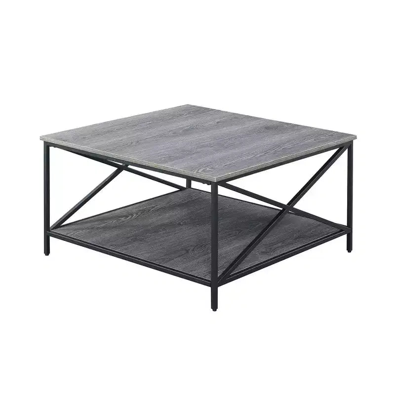 Tucson Metal Square Coffee Table Weathered Gray/Black - Breighton Home