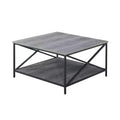 Tucson Metal Square Coffee Table Weathered Gray/Black - Breighton Home