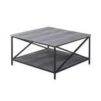 Tucson Metal Square Coffee Table Weathered Gray/Black - Breighton Home