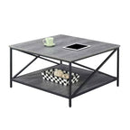 Table basse carrée en métal Tucson Gris patiné/Noir - Breighton Home