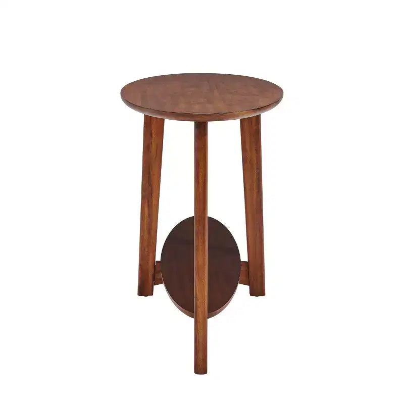 Console/Table multimédia en bois d'inspiration milieu de siècle Monterey – Châtaignier – Alaterre