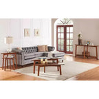 Console/Table multimédia en bois d'inspiration milieu de siècle Monterey – Châtaignier – Alaterre