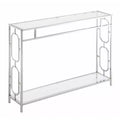 Omega Chrome Console Table Chrome - Breighton Home: Mid-Century Modern, Tempered Glass, Metal Frame, Rectangular Shape