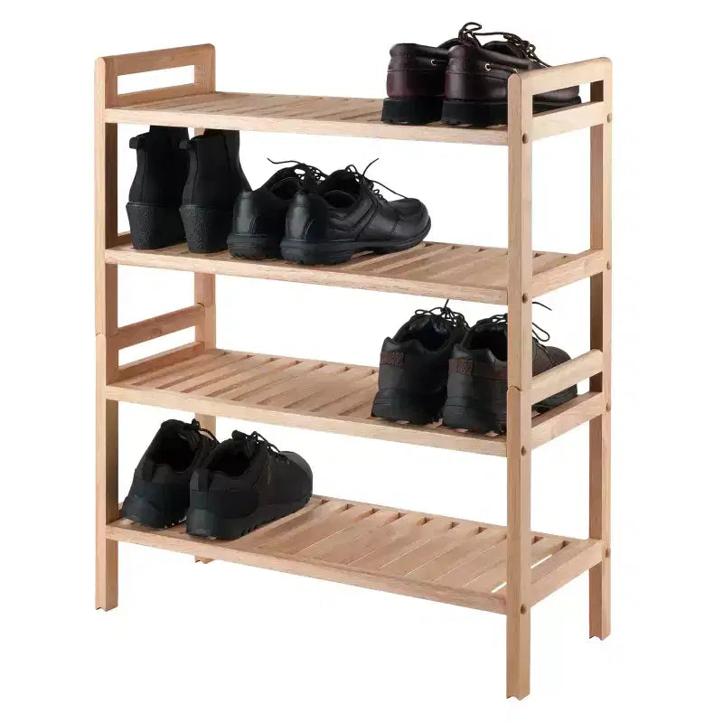 Lot de 2 étagères à chaussures empilables Mercury naturelles – Winsome : Rangement en bois dur pour placard et entrée