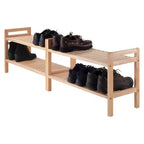 Lot de 2 étagères à chaussures empilables Mercury naturelles – Winsome : Rangement en bois dur pour placard et entrée