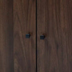 Baxton Studio Rossin Walnut Finished 2 Door Wood Entryway Shoe Storage Cabinet with Open Shelf Brown: Freestanding Organizer, Holds 8 Pairs