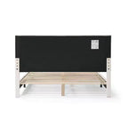 Lit plateforme standard rembourré en bouclé moderne Queen Heartwild 24/7 Shop At Home, blanc