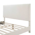 Lit plateforme standard rembourré en bouclé moderne Queen Heartwild 24/7 Shop At Home, blanc