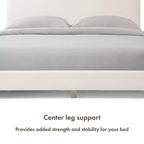 Lit plateforme standard rembourré en bouclé moderne Queen Heartwild 24/7 Shop At Home, blanc