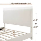 Lit plateforme standard rembourré en bouclé moderne Queen Heartwild 24/7 Shop At Home, blanc