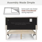 Lit plateforme standard rembourré en bouclé moderne Queen Heartwild 24/7 Shop At Home, blanc