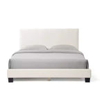Lit plateforme standard rembourré en bouclé moderne Queen Heartwild 24/7 Shop At Home, blanc