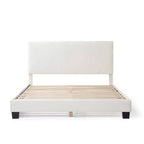 Lit plateforme standard rembourré en bouclé moderne Queen Heartwild 24/7 Shop At Home, blanc