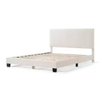 Lit plateforme standard rembourré en bouclé moderne Queen Heartwild 24/7 Shop At Home, blanc