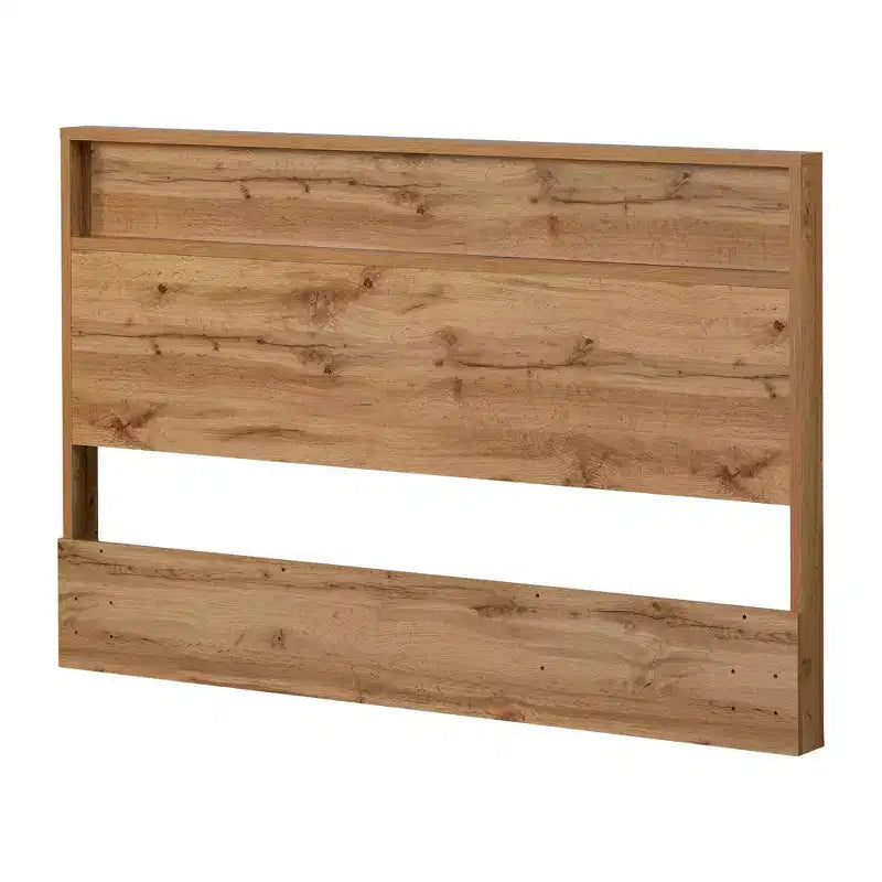 South Shore Queen Musano Headboard Nordik Oak: Modern Storage Shelf, 5-Year Warranty, Particle Board Construction