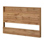 South Shore Queen Musano Headboard Nordik Oak: Modern Storage Shelf, 5-Year Warranty, Particle Board Construction
