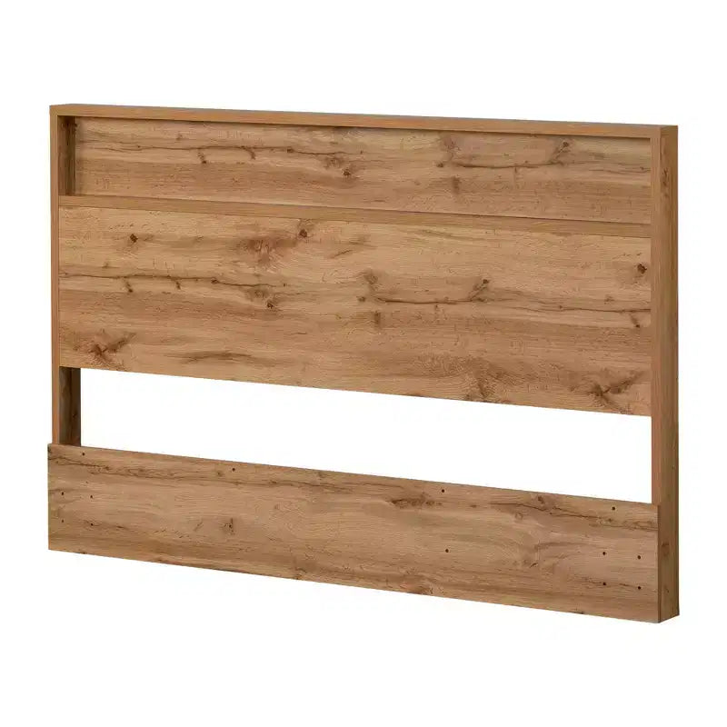 Tête de lit Musano de South Shore, grand lit, chêne nordique : tablette de rangement moderne, garantie de 5 ans, fabriquée en panneaux de particules