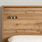 Tête de lit Musano de South Shore, grand lit, chêne nordique : tablette de rangement moderne, garantie de 5 ans, fabriquée en panneaux de particules