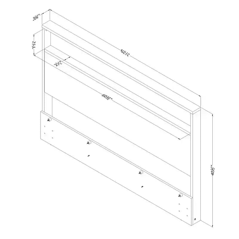 Tête de lit Musano de South Shore, grand lit, chêne nordique : tablette de rangement moderne, garantie de 5 ans, fabriquée en panneaux de particules