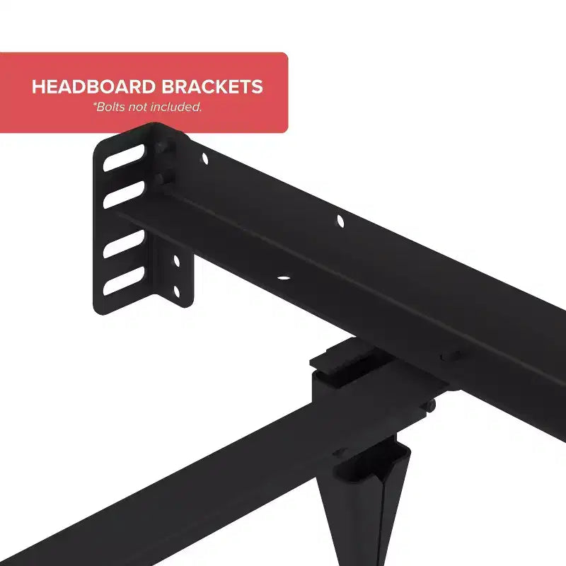Hollywood Bed Frame Atlas Lock Sommier métallique avec cadre de lit à taille universelle Noir