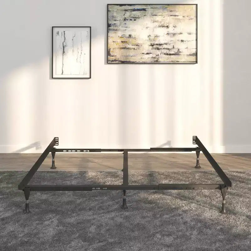 Hollywood Bed Frame Atlas Lock Sommier métallique avec cadre de lit à taille universelle Noir