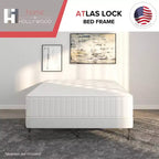 Hollywood Bed Frame Atlas Lock Sommier métallique avec cadre de lit à taille universelle Noir