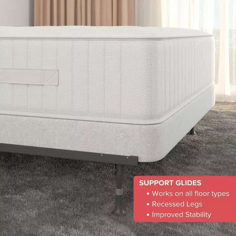 Hollywood Bed Frame Atlas Lock Sommier métallique avec cadre de lit à taille universelle Noir