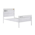 Cargo 79" Twin Bed White - Acme Furniture: Contemporary Metal Frame, No Box Spring Needed
