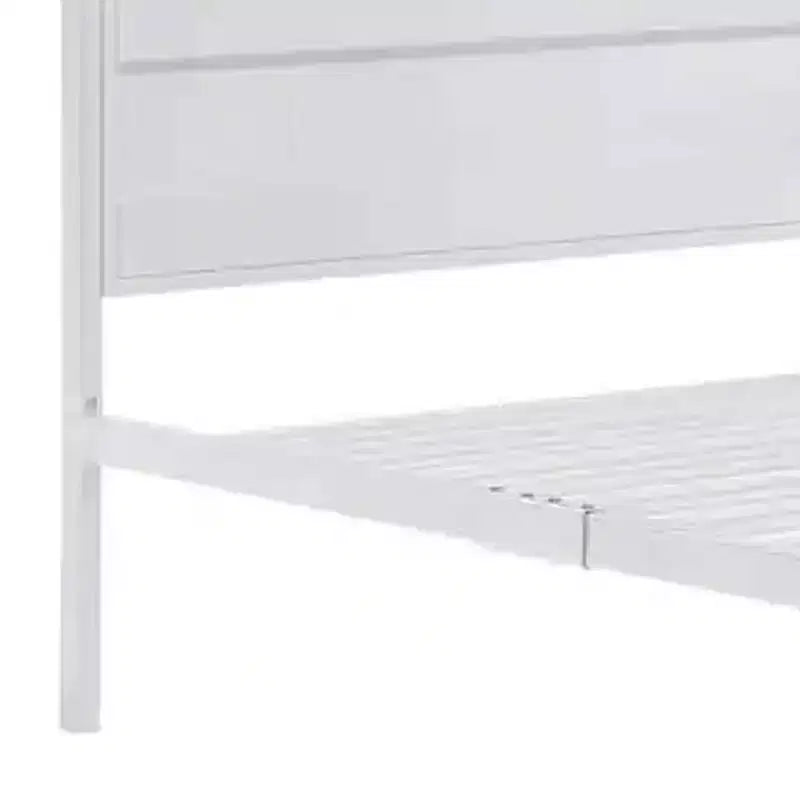 Lit jumeau Cargo 79 po, blanc - Meubles Acme : Cadre en métal contemporain, pas besoin de sommier tapissier