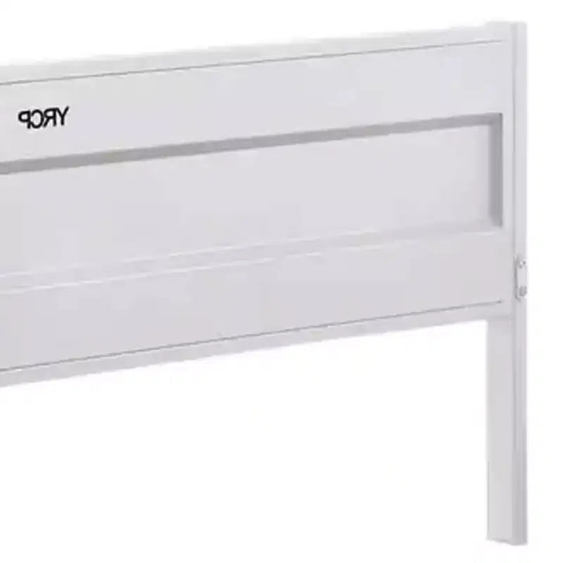 Lit jumeau Cargo 79 po, blanc - Meubles Acme : Cadre en métal contemporain, pas besoin de sommier tapissier