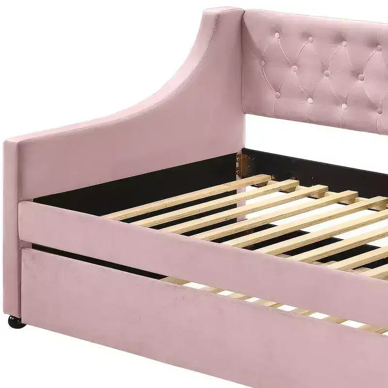 Lit Lianna en velours rose Acme Furniture pour lits jumeaux/doubles