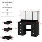 Luxurious LED Makeup Vanity with 9 Drawers Elegant Makeup Station